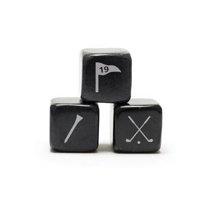 NWT Whiskey Stones Golf theme, set of 3 engraved soapstone beverage cubes